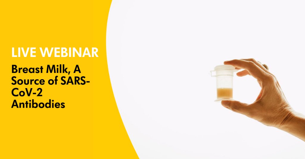 Join us October 8th in the discussion of recently published research on how processed breast milk with antibodies may serve as additional protection against SARS-CoV-2. REGISTER NOW: bit.ly/3cIvrKo