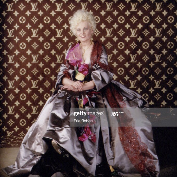 Versace Hottie on X: Dame Vivienne Westwood and Sibyl Buck at a party  celebrating 100 years of the Vuitton monogram fabric in 1996.   / X