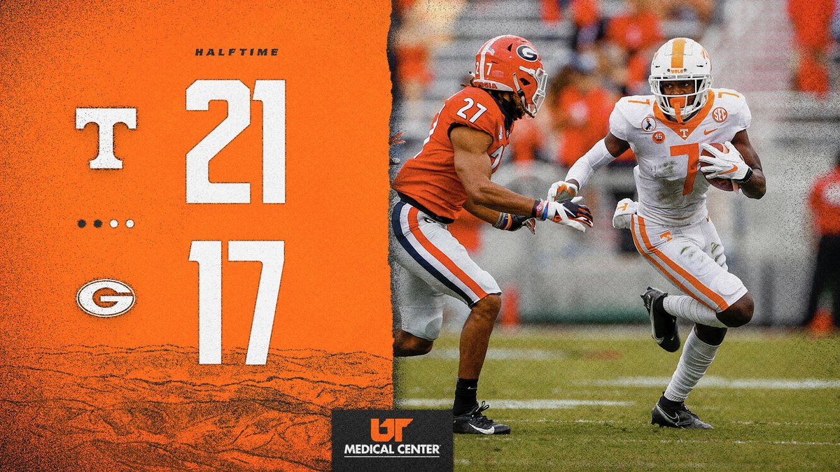 Vol_Football's tweet photo. Taking a lead into the locker room. https://t.co/BMZwQVf2r8