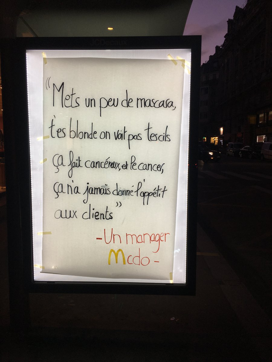mcdroits's tweet photo. Session affichage dans les abris-bus devant les McDos! 💥💥💥💥💥💥💥 https://t.co/fmbUxsgTha