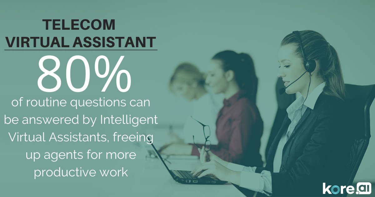 koredotai's tweet photo. What benefits can the telecom industry achieve on leveraging an AI-powered virtual assistant? - https://t.co/k2bEusXwM8

#VirtualAssistants #Telecom #SmartIVR #IntelligentAutomation #Omnichannel #AgentAssistant #CustomerSupport https://t.co/56UzUTvPrV