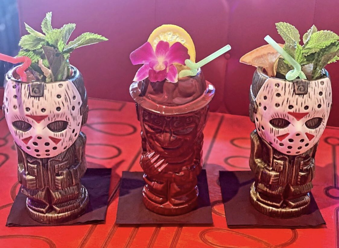 FREDDY VS JASON?? 💀

CRYSTAL LAKE COOLER 🗡🍹
[Survive this endless Summer w/refreshing flavors of Pear 🍐, Falernum, Ginger, Citrus 🍊, &amp; Rum ☠️]

CAMP BLOOD🩸IS OPEN! 🍁

NO TRICKS, ONLY TREATS! 🎃

CHOPPER HULA-WEEN 4-11PM! 🧟‍♀️🧡🖤👻

SUPPORTING SMALL BUSINESS IS DELICIOUS 🤖