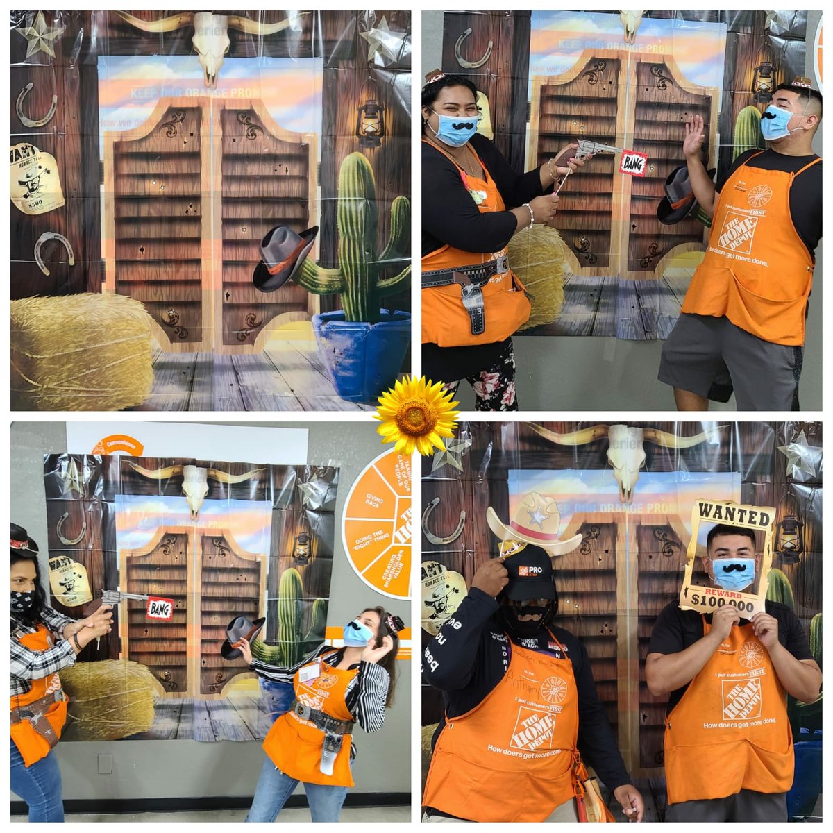1_4388's tweet photo. How store 0207 celebrates our team for CAM! Love being part of a great team who put a fun spin on their masks while staying safe and social distancing. Thank you to management for making every month feel like Cashier Appreciation Month and making this one feel extra special 🎊🥳 https://t.co/itsXqLvi45