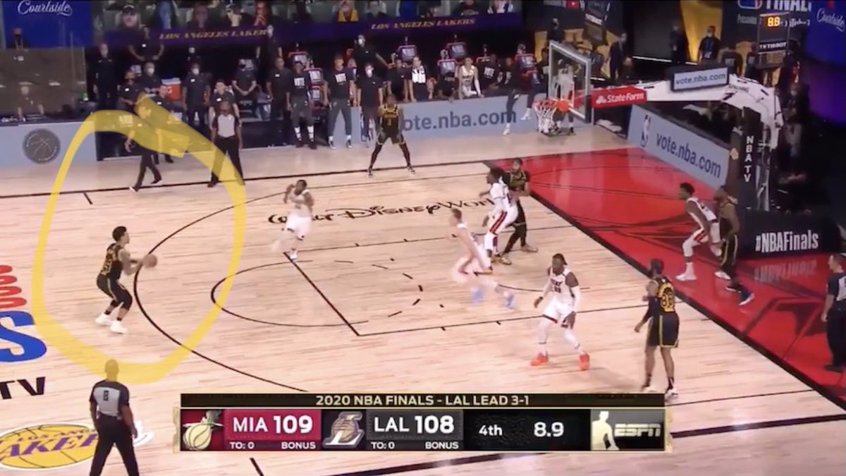 Twelvy2k's tweet photo. LeBron drives. Gets quintuple teamed at the rim. Kicks to Danny, he bricks. Morris catches board. Doesn’t give it back to Danny naked. See’s AD doubled and turns it over trying to get it to him while LeBron is heading to the wing calling for ball. But you right, that’s on Bron 🤦🏽‍♂️ https://t.co/MHHRVWZYDp