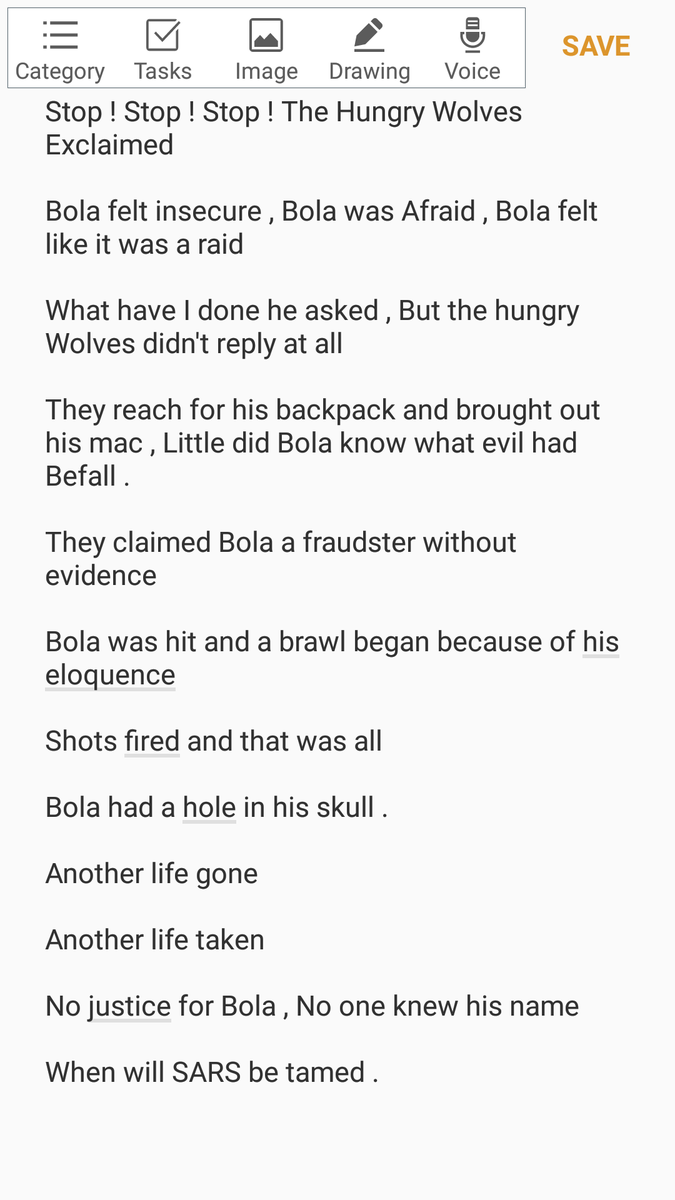 @DamilareAlves @thetalkativeNG @ShesRayo @LadiOgunseye @SomtoSocial @vhic_tore @BlvckDotun @rereayodele @ralphdammy0 @olafitmi @Omoissydeyhere I wrote a poem to raise awareness about the SARS issue as I am not opportuned to be out there.  Please I would love if you could help me post .💌