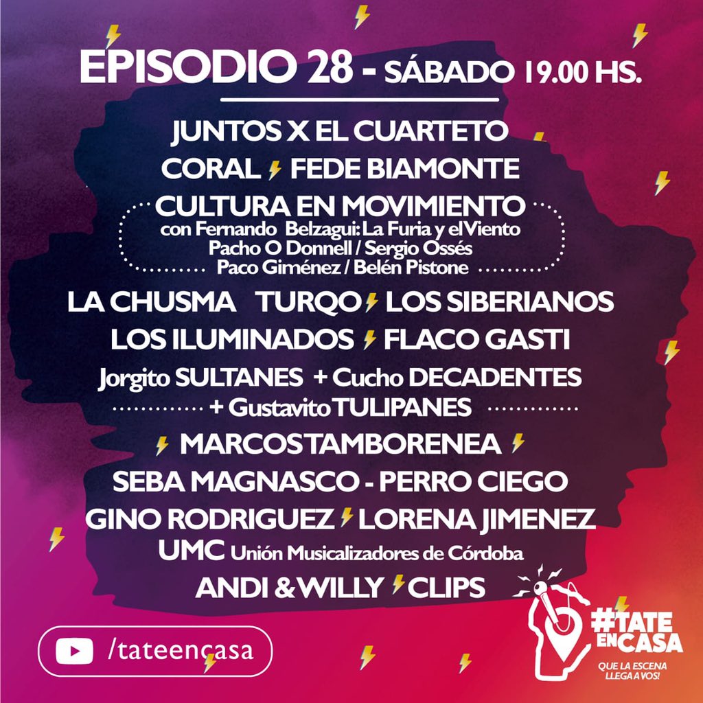 ¡Ya llega el #Episodio28! 
Hoy a las 19hs por <a href="/canalshowsport/">CanalShowSport</a> , <a href="/canalccordoba/">Canal C Córdoba</a> y youtube.com/tateencasa
.
.
.
Mirá quienes formarán parte del veintiochoavo episodio:
