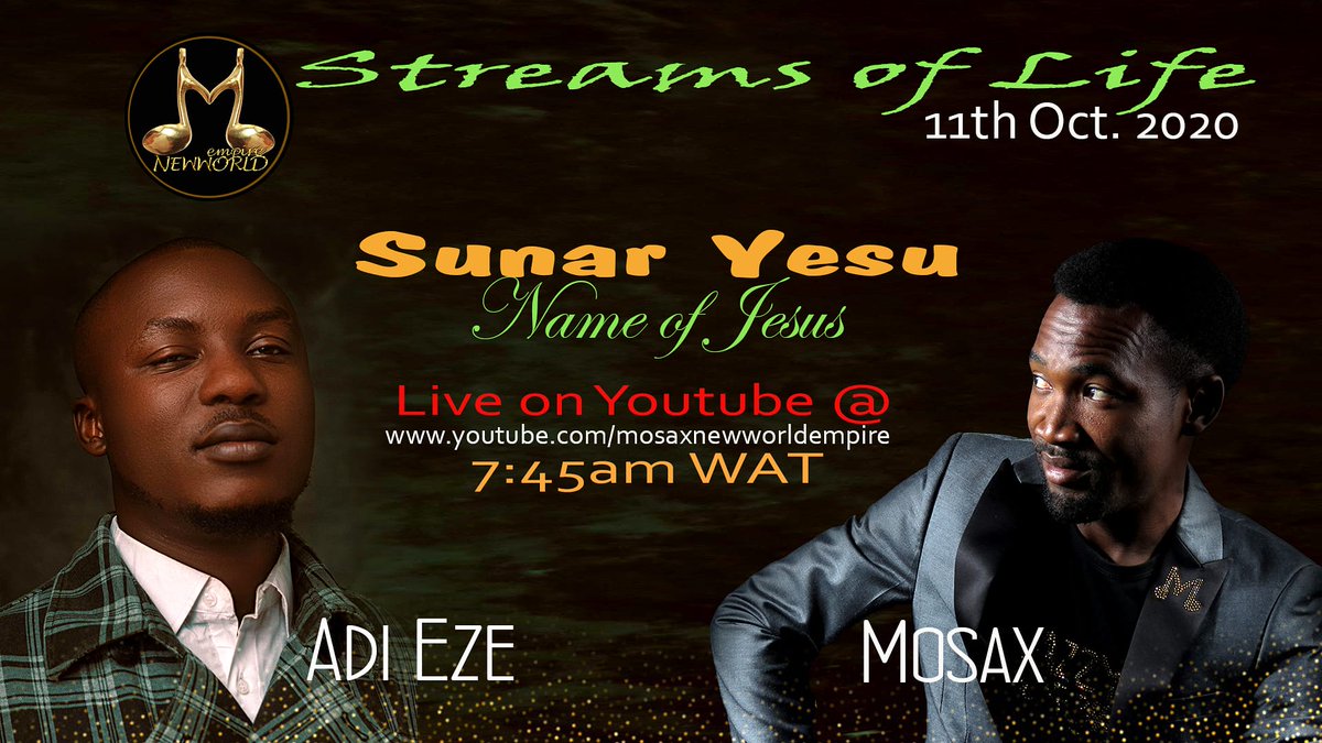 adi_eze's tweet photo. Join us as we go live tomorrow. I bring you the name of Jesus.
Mosax Godsbreath and his great team thank you for this honour.
Click here 👇👇👇👇
https://t.co/OdNddEg1s8
7.45am
Cc Gamaliel God'sBreath
#sunaryesu #everywhere #banajintsoro #EndSarsNow #africa_is_stage https://t.co/1nxl0F3Khr