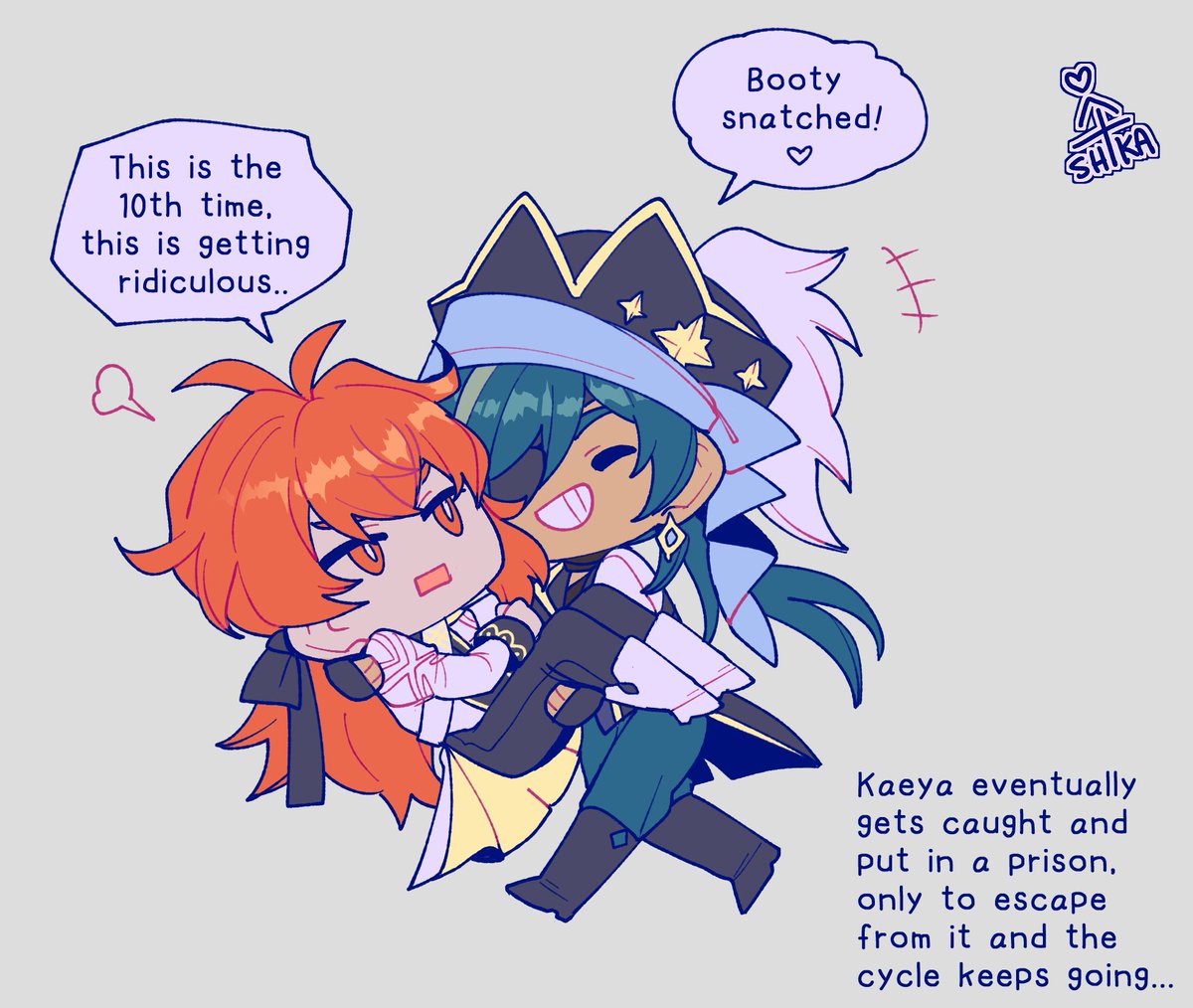 #GenshinImpact
Pirate Kaeya + Prince Diluc??