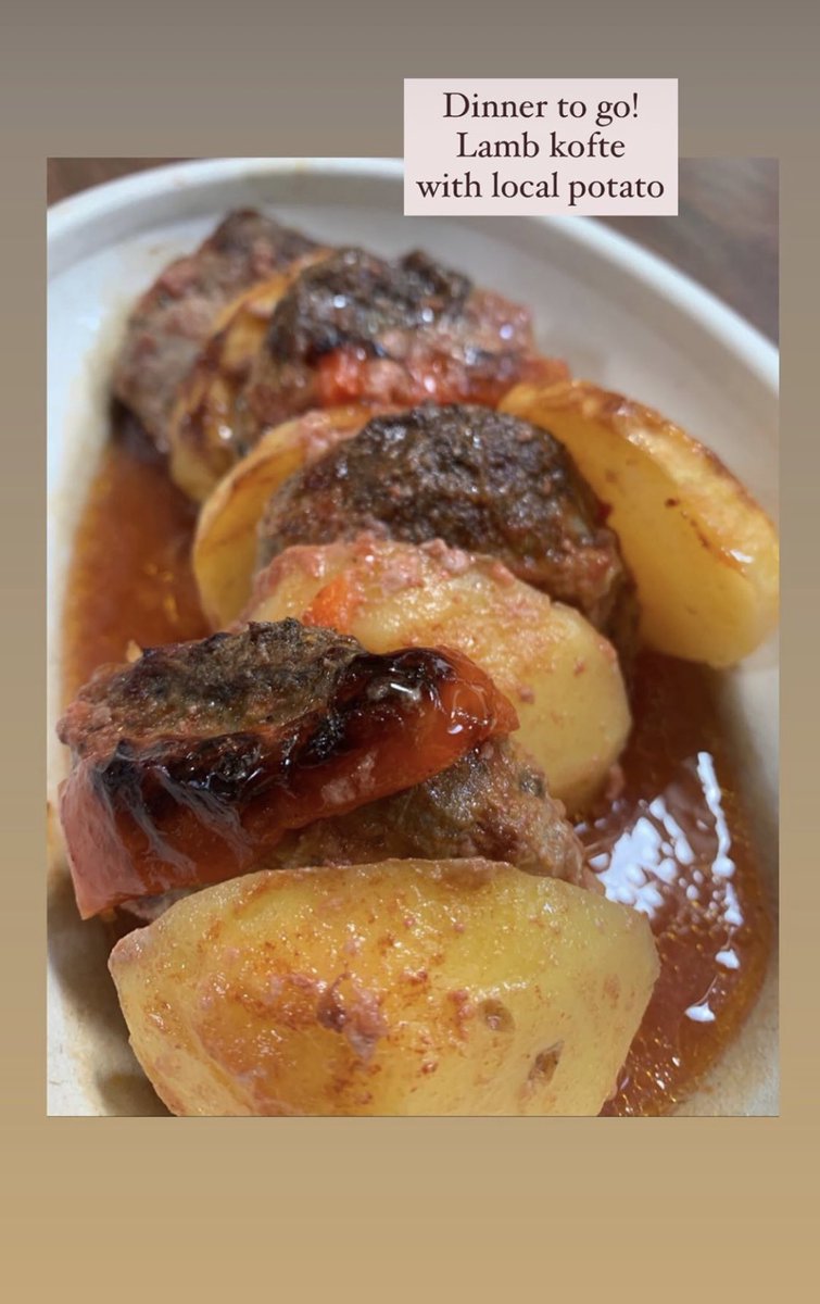 Dinner Togo ! Roasted Elysian  Fields Lamb Kofte with local Kennebec Potatoes! Order now pick pick up between 2-6 pm!