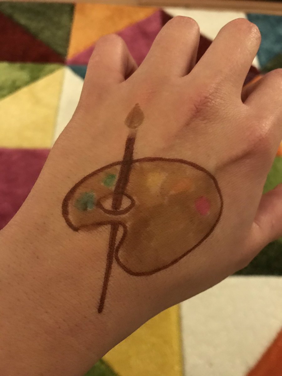 Task 2 for #TaskmasterBoardgame with <a href="/BlogOnUK/">BlogOn Conference</a> - ‘Draw yourself a tattoo - most artistic wins’ 😀