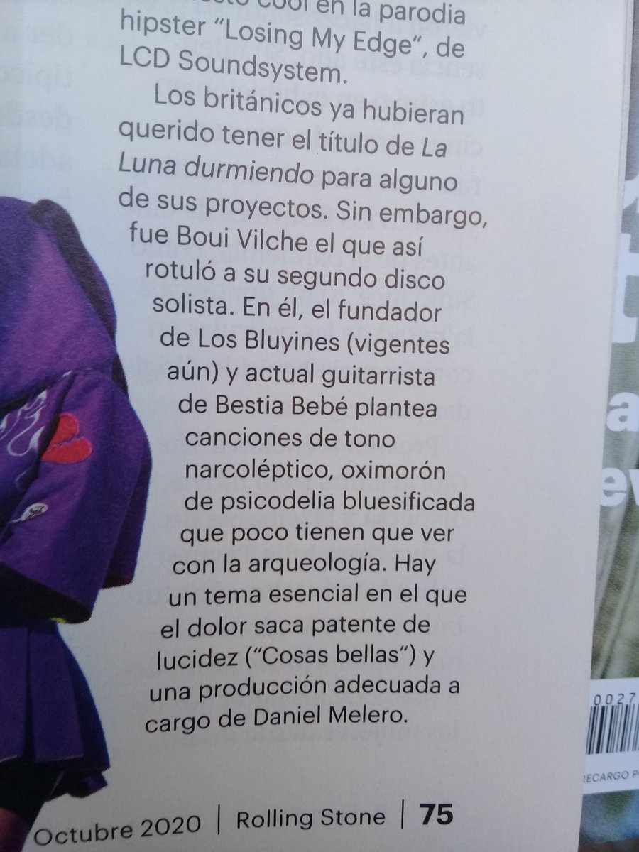 losbluyines's tweet photo. Reseña del disco de Tomás "Boui" Vilche "La Luna Durmiendo", por José Bellas en la Rolling Stone de octubre. Pueden escucharlo en todas las plataformas. https://t.co/j69dIl7mo4