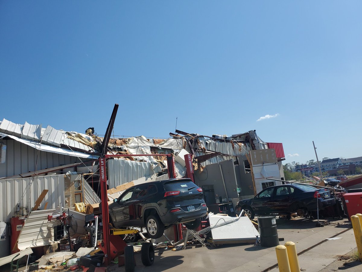 Almost every structure (businesses and homes) in the second largest city in Iowa had some sort of damage. We have lost an estimated 100,000 trees. 65 to 75% of our tree canopy. (Last photo via Jared Bell)