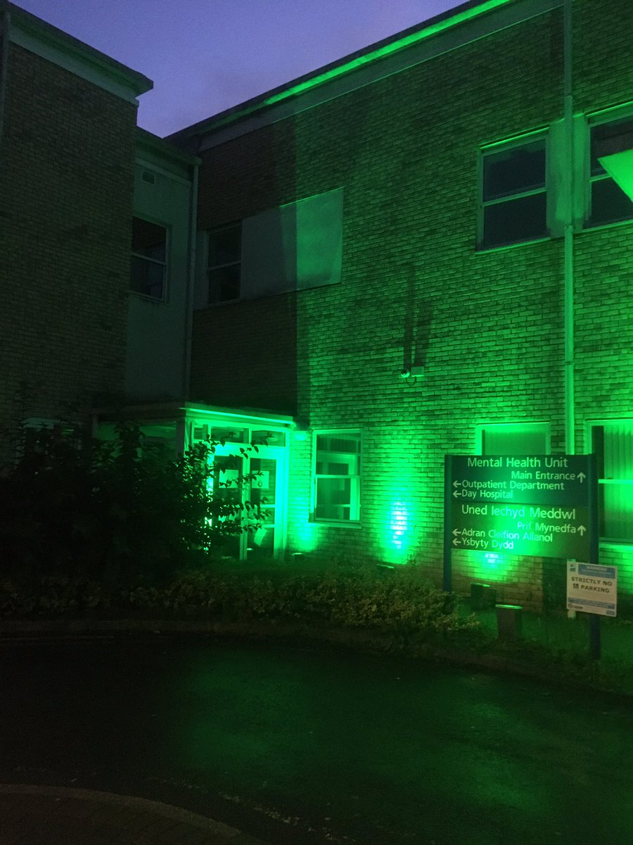 flt1604's tweet photo. The Mental Health Unit, RGH @CwmTafMorgannwg Green for #worldmentalhealthday2020 #WorldMentalHealthDay @DenleyJu @reburtondavies @Pauldmears @brahms_robinson @philipslewis https://t.co/krA6kN7ICp