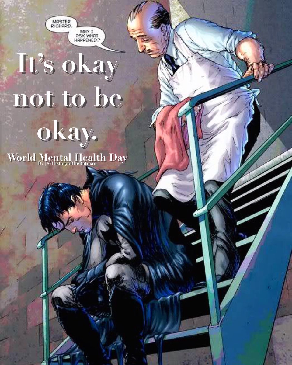 Today is #WorldMentalHealthDay. If you’re suffering, it’s okay to not be okay. Mental health is as important as your physical health, so please reach out to someone. You’re not alone &amp; are loved in this #Batman community.✌🏼❤️🦇

📖: 2009’s Batman and Robin #2
🎨: Frank Quitely