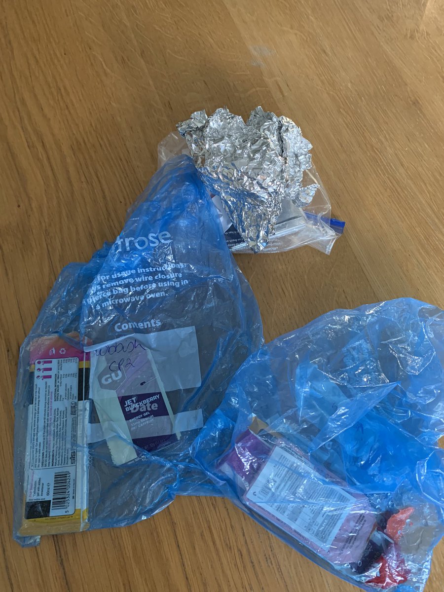 couchtoultrarun's tweet photo. Post Ultrathon race kit clear out.

Keeping your rubbish and not dumping it on the trails makes you a courteous runner but is also a handy way to track your fuel intake.
I clearly didn’t eat enough today on my 50K Ultrathon.
#ultra #ultrarunner #trailultra #ukrunchat https://t.co/kmIGE7pWSP