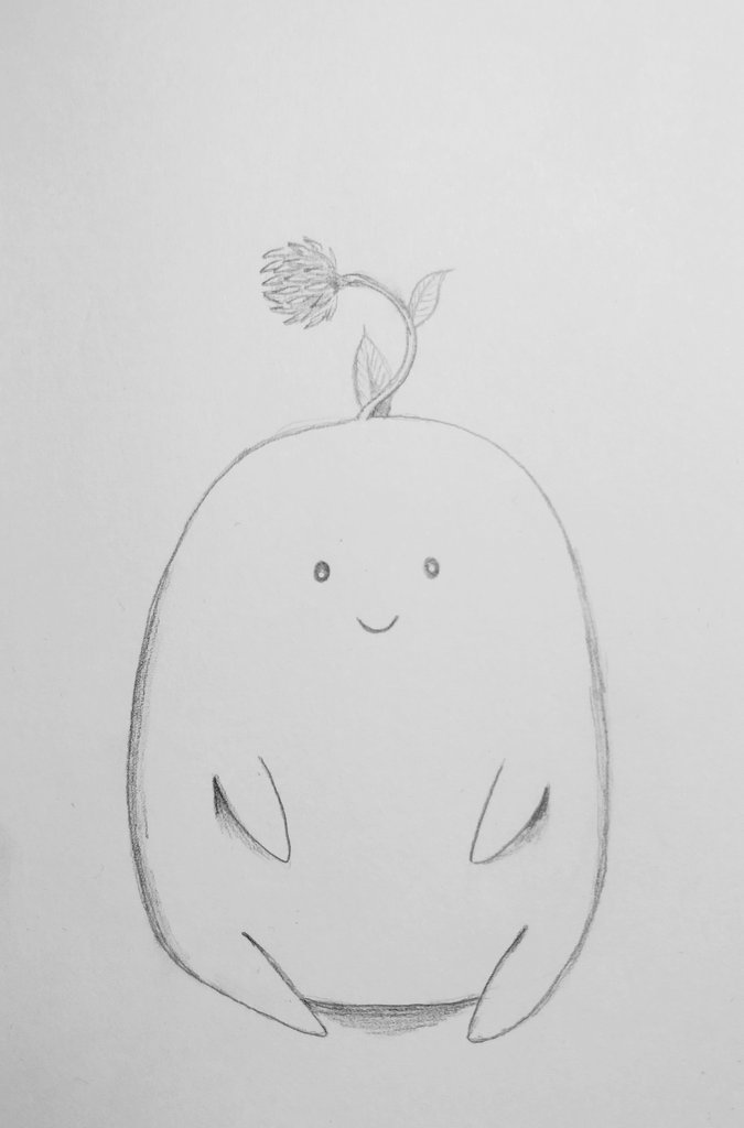 Day 10 - Spoom - A sweet, friendly creature that grows a plant on the top of their head. If one takes a liking to you it's considered good luck. #dnd  #cute  #spoopy  #drawing  #drawtober  #drawtober2020  #dungeonsanddragons  #dndmonster  #pathfinder  #halloween  #HalloweenArt  #plump