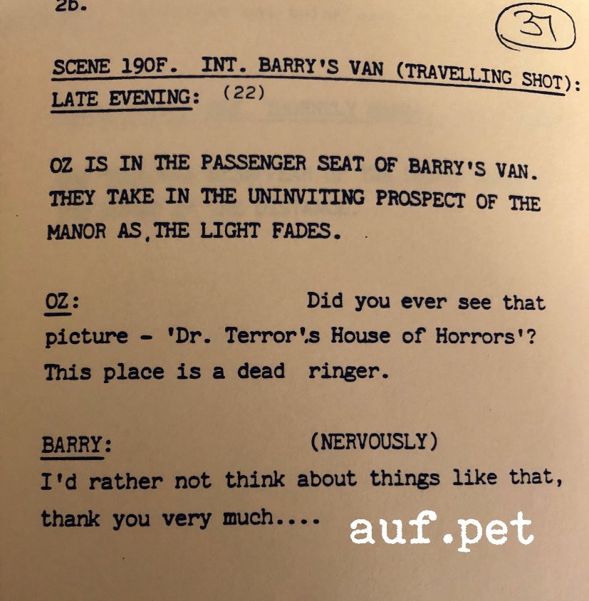 AwpGav's tweet image. This scene never made it to tv #originalscript #AufWeidersehenPet #Oz #Barry