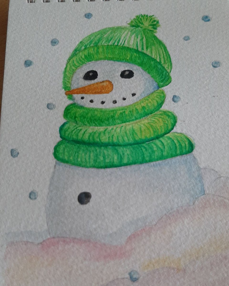 It's beginning to feel a bit chilly outside. #Christmas2020 #painting #christmascard #christmasiscoming