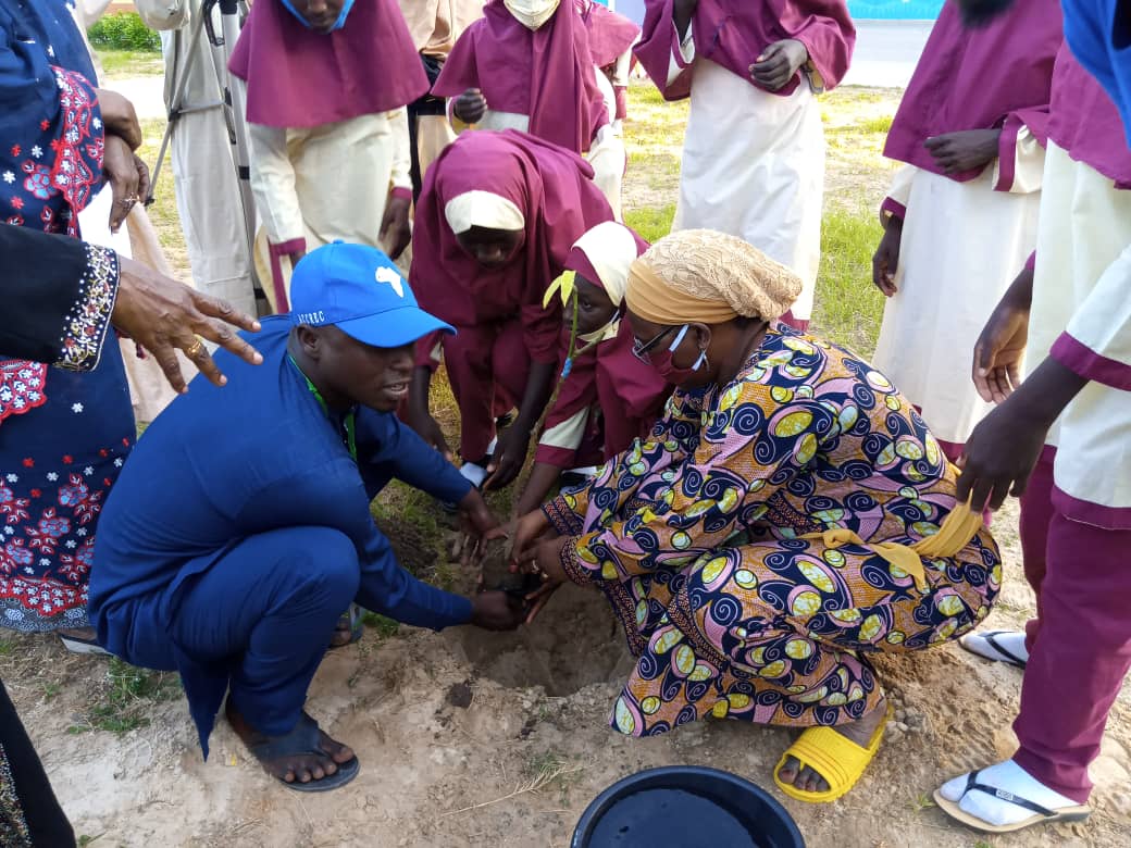 ACCRECMaiduguri's tweet photo. We are glad to be part of the flag off occasion for the #tree planting campaign for #PlantYourRootsinBorno, at the GCC Girls Academy Maiduguri.
It is dear to us because it #sequesters carbon, provides shades, #fruits, beautification, controls runoff & excitedly it's in a school. https://t.co/IcdhDjZdHm