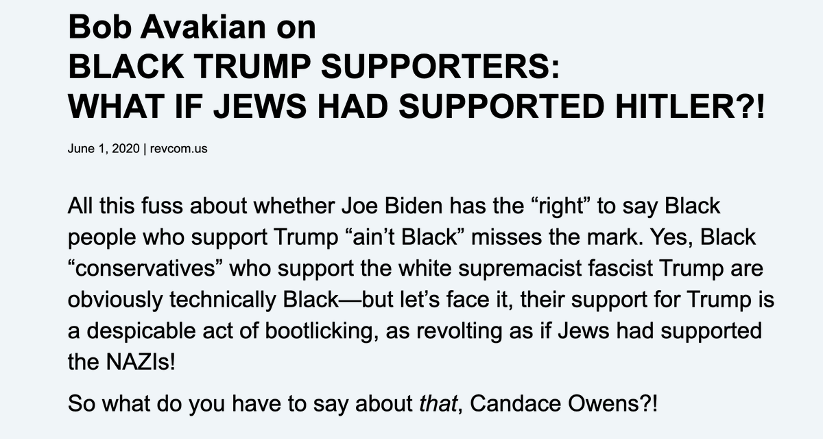 therevcoms's tweet image. Black people for Trump is like Jews for Hitler. Facts 💯

What do you have to say about THAT Candace Owens?!