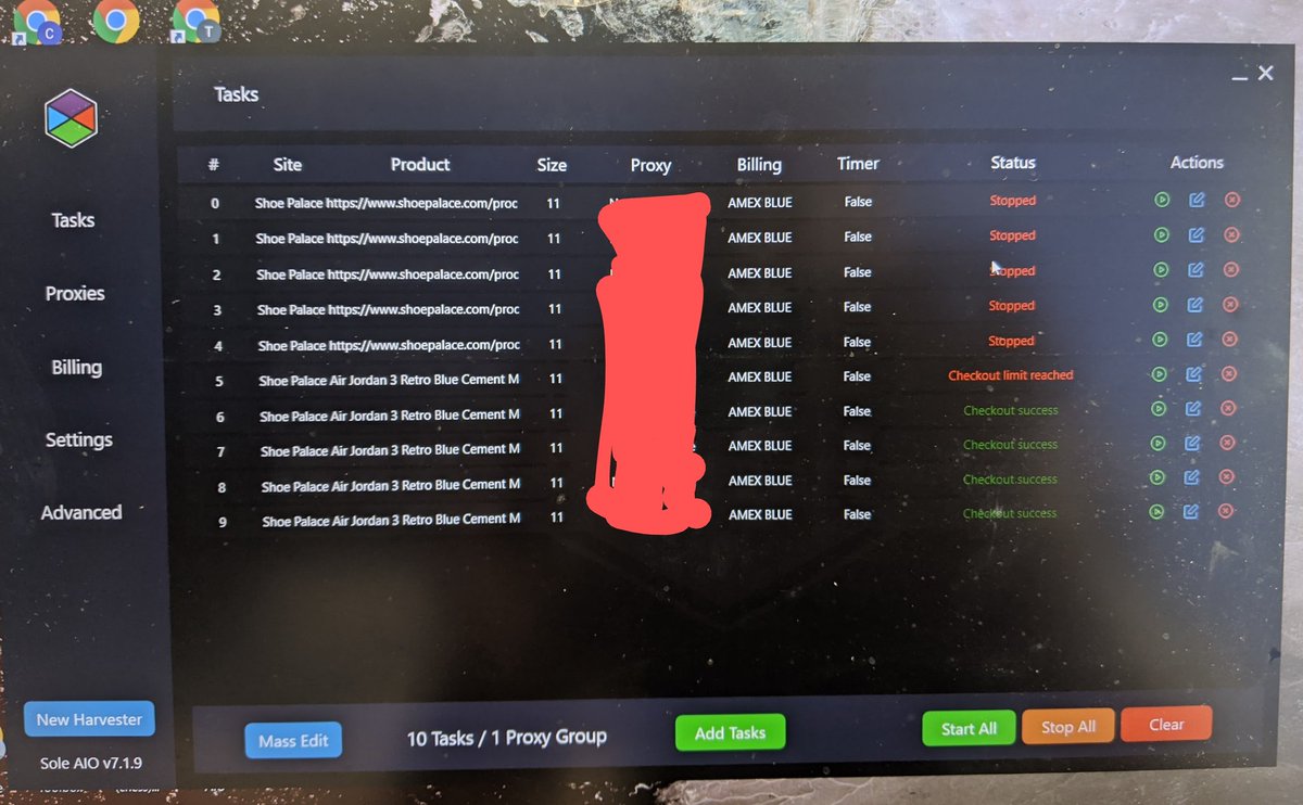 Sir_Augie's tweet photo. Big thanks to @soleaiosuccess @notify @NotifyProxies Had to stop cause checkouts were going crazy and only wanted a few! https://t.co/Z3V3fTCDw9
