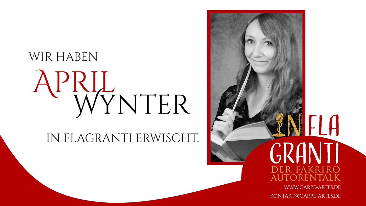 #FakriroNews #CarpeInFlagranti
Guten Abend, ihr Lieben,neben der Eröffnung der Fakriro Online haben wir für euch morgen noch etwas ganz anderes: In Flagranti! Natürlich macht auch unsere Radioshow keine Pause und wir stellen euch die bezaubernde Fantasy- und Jugendbuchautorin