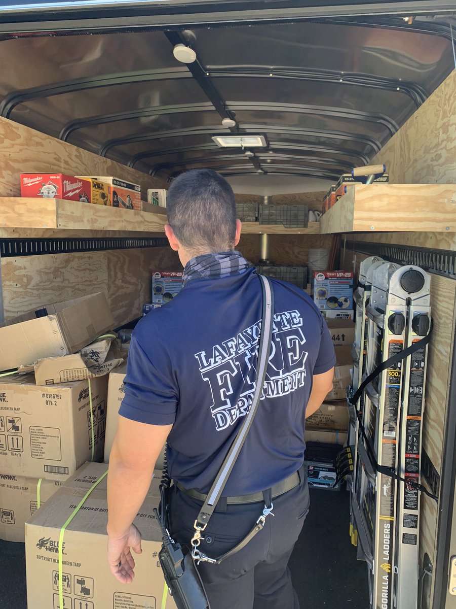 Disaster relief in Lafayette LA with Local 619 checking in on members after #HurricaneDelta and discussing how the IAFF helps after natural disasters.