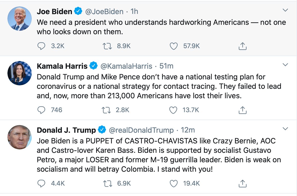 I'd just like to ask you to look at the approach these "leaders" are taking: 1 aggressive, angry, attacking; the other suggesting a more understanding, united, action-plan future.