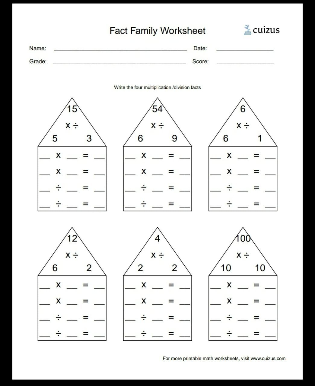 cuizus on twitter generate 1000s of mathworksheets factfamily in pdf format to practice click on this link https t co n0zda5petg extremely useful for math teachers students and parents for unlimited practice from cuizus