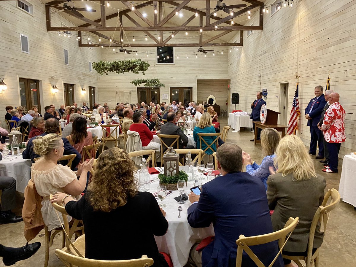 TeamTommyNC's tweet photo. This is my opponent at an indoor @NCGOP event on October 5. He's the one in the Trump jacket. No mask. No social distancing. No leadership. Poor judgement and bad choices like this make it difficult to control the #coronavirus  and bring back our economy. It’s that simple. https://t.co/Anb5NesfNj