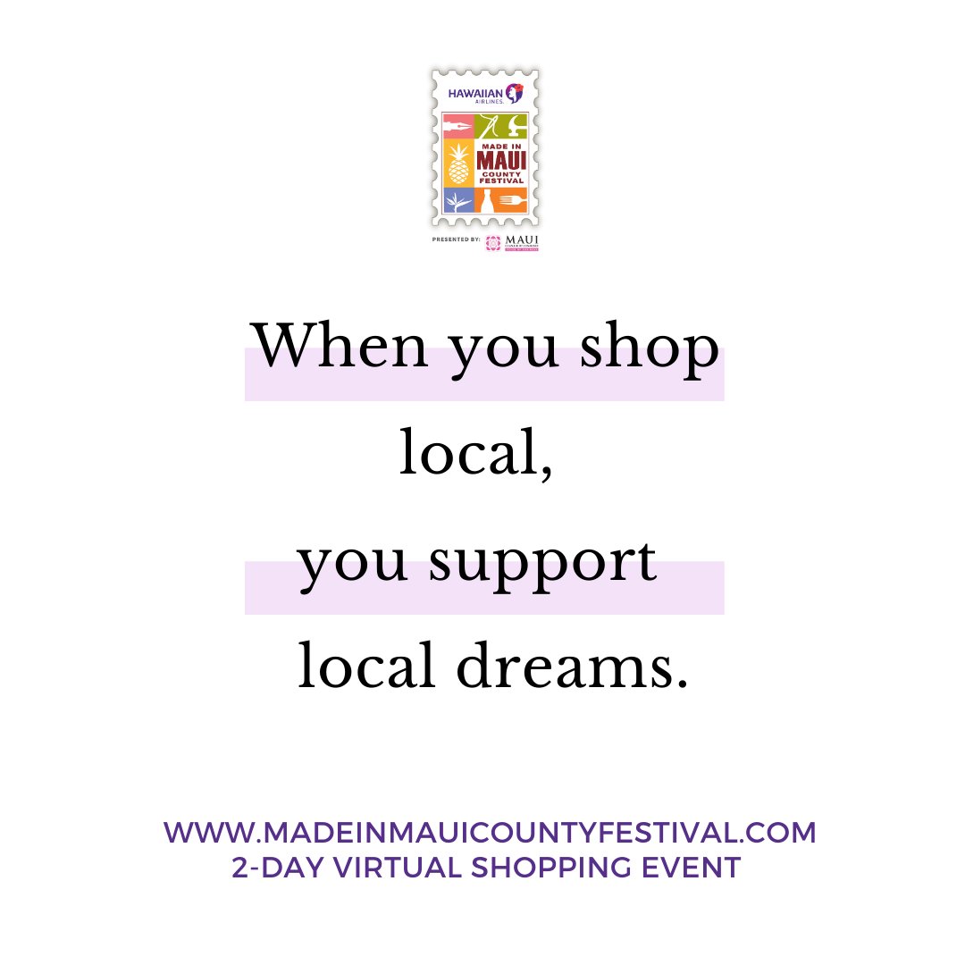 MauiCtyMadeFest's tweet photo. By a show of hands, who's dreams are being supported by the 7th annual virtual Hawaiian Airlines Made in Maui County Festival? 
🙋‍♀️ 🙋‍♂️ 🙋‍♀️ 🙋‍♂️
Double Tap + share this post if you support local Maui County businesses! https://t.co/bvamfj3Qby