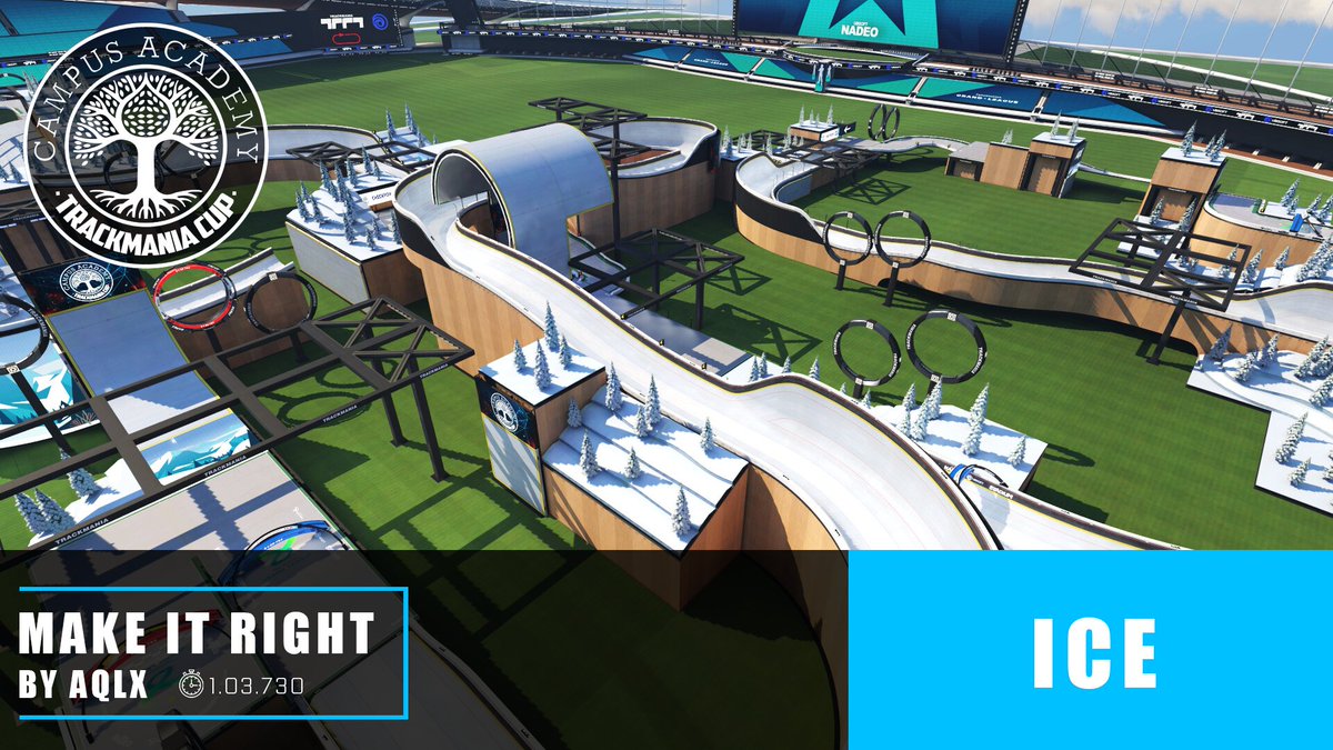 🔥 New Map available 🔥
Check Out The Academy Cup Map Make It Right 😎❄️  - Stage 2 created by <a href="/AqlxTM/">Aqlx</a> 

TA:
Standard version: Live -> #REPL
Club version: ACADEMY CUP -> #REPL

CAMPAIGN: Step 2

We also thank <a href="/MasteuRTM/">MasteuR #Trackmania</a> for the Map Before and After ❤️
