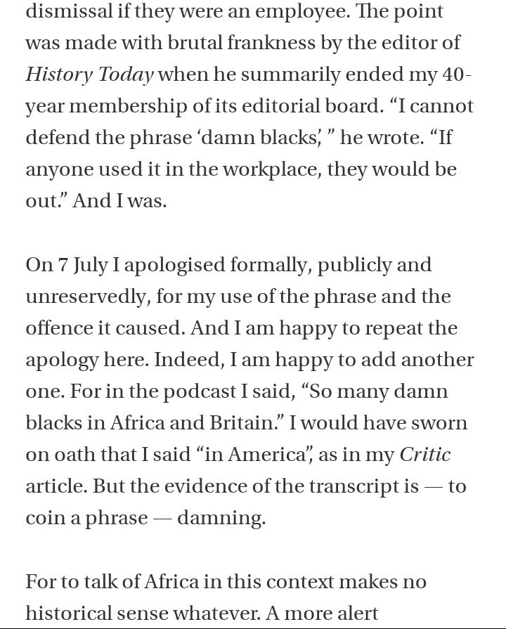 Reasoned UK published an interview in which David Starkey made racist remarks. That is not disputed by anybody serious. Here is Starkey apologising for the most noted racist phrase he used in the interview. [If slavery was genocide], "there wouldn't be so many damn blacks".