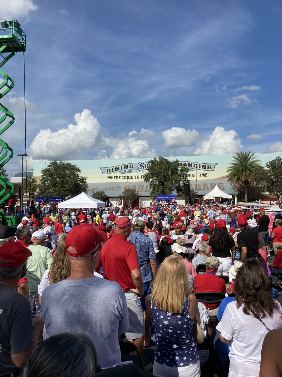 The Trump campaign put socially distanced chairs out for this rally but I can’t even see them now