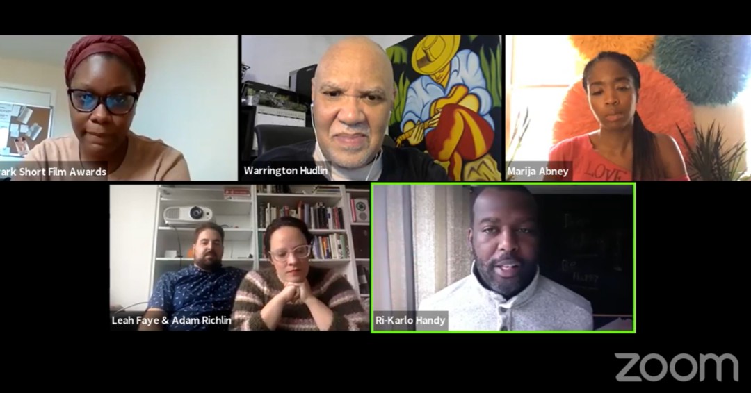 NewarkShortFilm's tweet photo. Thank you for joining us for Equity in Media: A Critical Conversation featuring Warrington Hudlin, Rikarlo Handy, Adam Richlin, Marija Abney, Leah Faye, &amp; organized by Maya Curry. Check out the panel recording as well as the next block of film screenings on our Facebook page! https://t.co/np1HcdZhdX