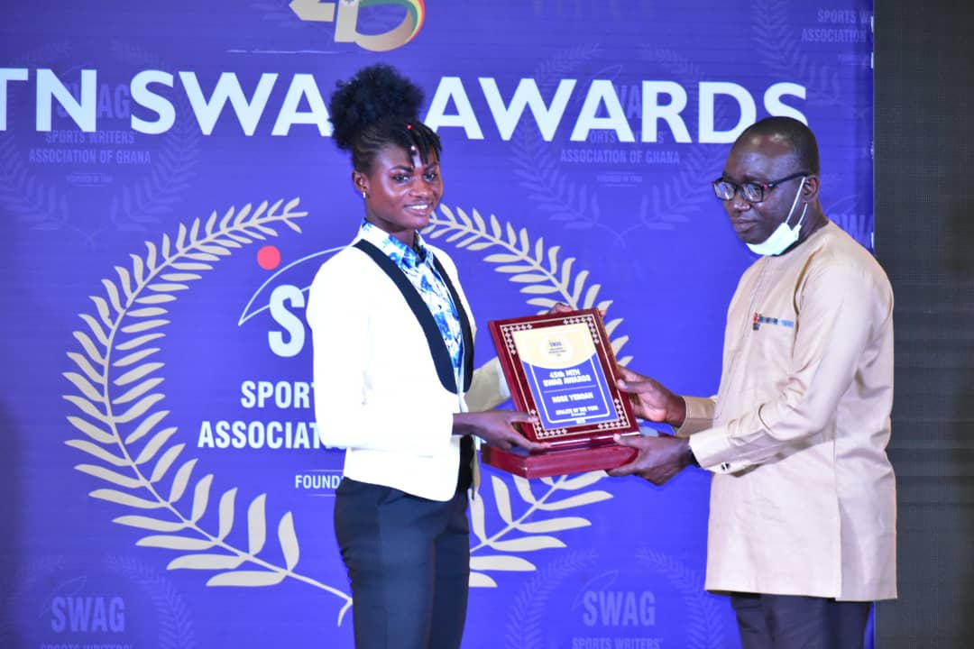 SWAG_Ghana's tweet photo. SWAG Prospect of the Year 2019 goes to Rose Amoanimaa Yeboah
#MTNSwagAwards https://t.co/9suwyh4d1S