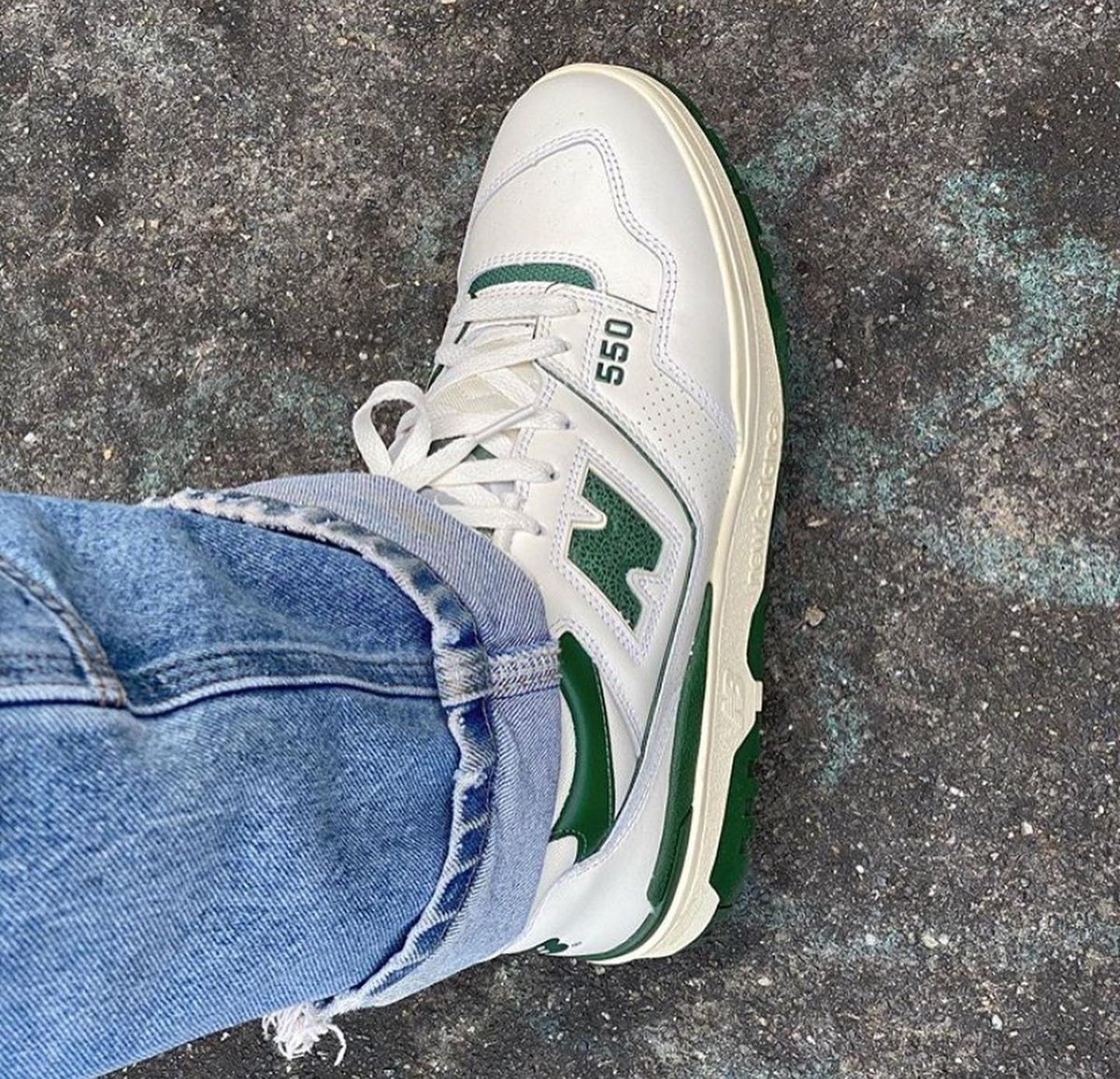 aime leon dore new balance 550 on feet