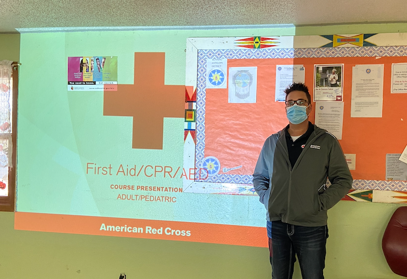 Here's Christopher. He's the instructor today for the First Aid/CPR training at the Running Antelope section of the Standing Rock Sioux reservation. It really is wonderful taking part in this effort to improve the health of Native Americans! <a href="/StandingRockST/">Standing Rock Sioux Tribe</a> <a href="/RedCross/">American Red Cross</a> #NonProfit
