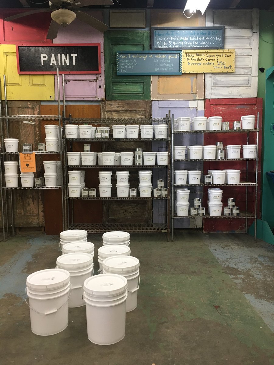 Recycled paint 🎨 We intake thousands of gallons of latex paint each year and #recycle it for #reuse. It’s truly amazing how much we are able to reclaim! ♻️💚 Drop off your latex paint or shop for one-of-a-kind colors at The Green Project.