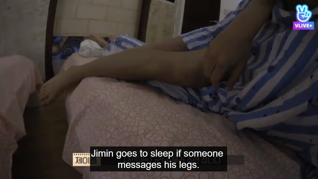  #jimtober D11: Hoseok has said that jimin goes to sleep/relaxes if you massage his legs 