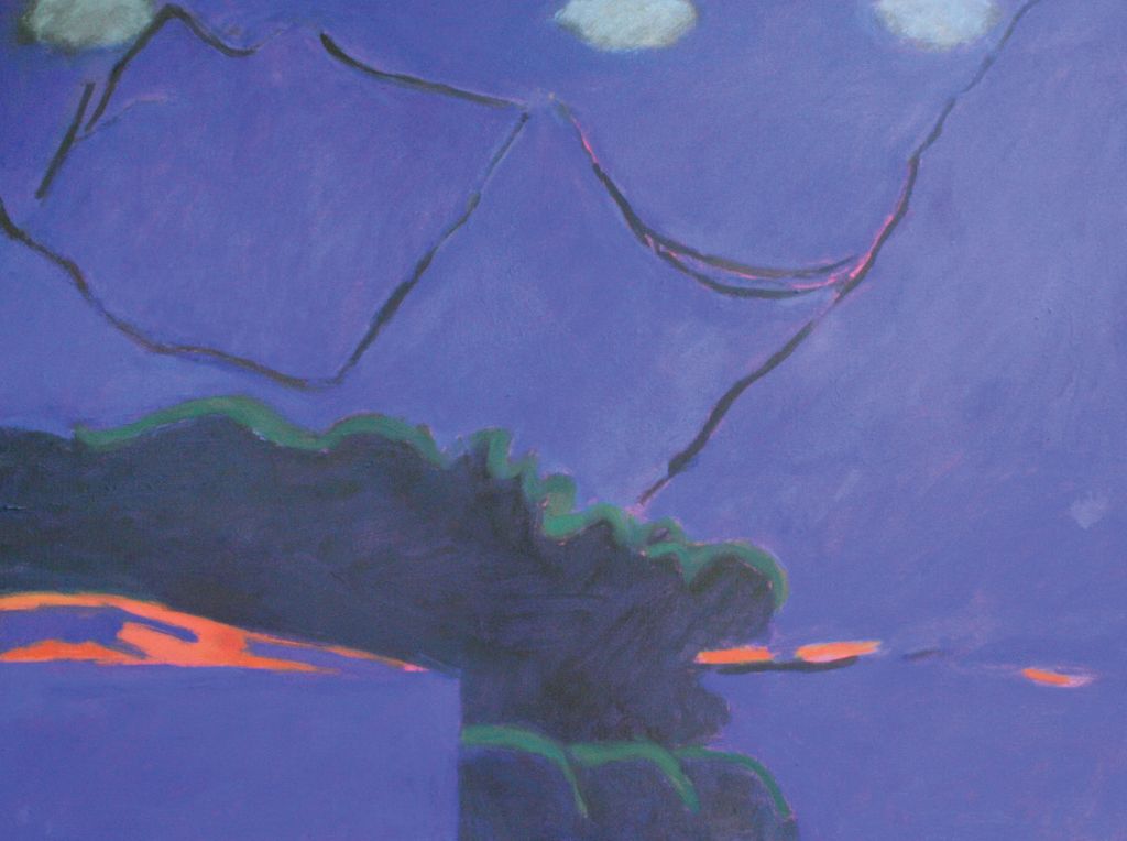 Ursula Leach 'Night Mountains' oil on canvas 23½ x 31½ ins / 60 x 80 cm