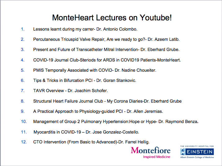 MonteHeart's tweet photo. Check out a comprehensive list of @MonteHeart Cath Conferences, Cardiology Lectures, Grand Rounds & CT/CMR Lectures ⬇️⬇️
Find these & more on our @YouTubechannel➡️ https://t.co/SsiI7igvTZ.
But do join us live for the webinars & have your questions answered by the experts!! <3 https://t.co/pL7ZPiW7xF