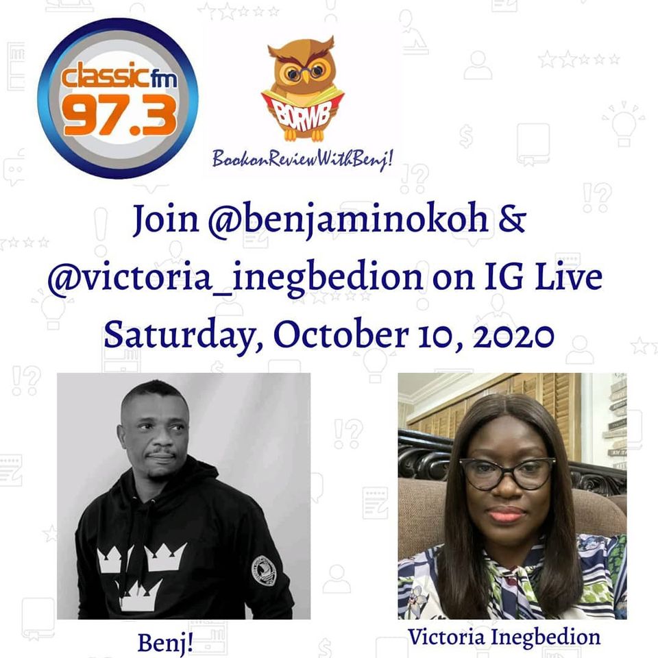 ClassicFM973's tweet photo. And we are live on the awardwinning #BookOnReview with @iambenjaminokoh @TheBagusNG @NarrativeLscape #VictoriaInegbedion #AFiles #StayHomeAndReadABook #JoinBenjiAndVictoriaOnIGLIve https://t.co/WVGIMNMRFY