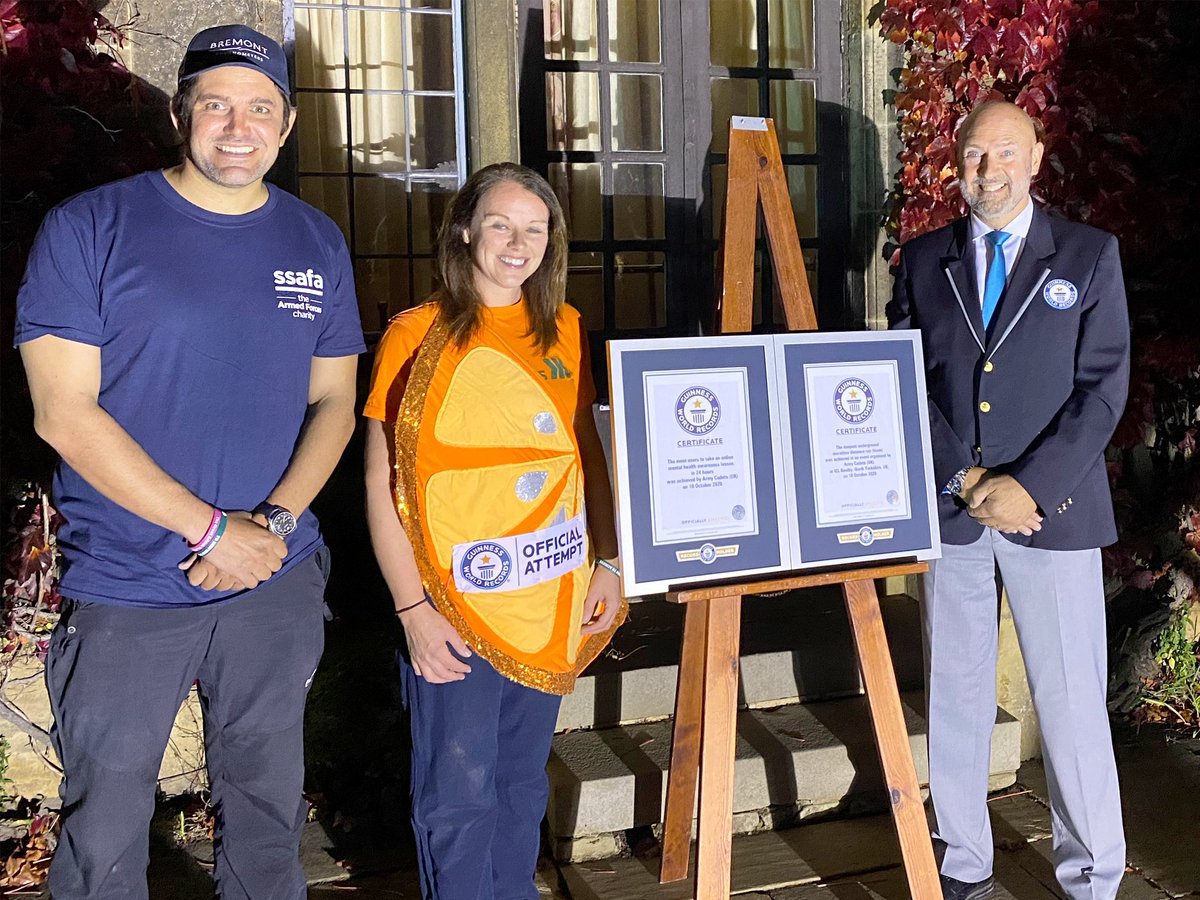 It has been a long day, but we are delighted to announce the Army Cadets are Official Guinness World Record Holders. Thank you to everyone who took part in our online course today and to <a href="/sally0range/">Sally Orange MBE</a> @mrjordanwylie <a href="/iclboulby/">ICL Boulby</a> <a href="/GWR/">Guinness World Records</a> More details and photos to follow! #GoingFurther