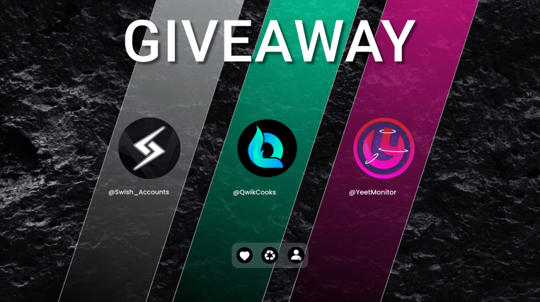 ⚡ GIVEAWAY TIME ⚡

😇 PRIZES 😇

1x <a href="/QwikCooks/">Qwik Cooks</a> Month
1x @Swish_Accounts 50x accounts
1x <a href="/YeetMonitor/">YeetMonitors</a> $5 

👀 RULES: 👀

-FOLLOW ALL ACCOUNTS
-RT THIS TWEET
-TAG 1 FRIEND

⚡ ENDS IN 24 HOURS GL! ⚡
