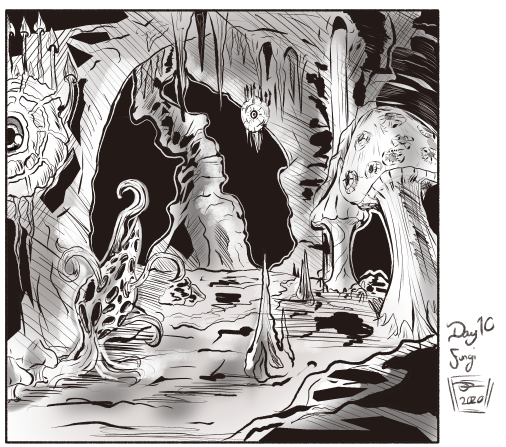 Daniel_T_Jay's tweet photo. Day 10: Fungi (Gas spore, Shrieker and Violet fungus) . From 5e Monster Manual pg. 137.  Did this one as quickly as I could to see how fast I could do it. Might do something like this again.

#dnd #dnd5e #dndart #dungeonsanddragons #inktober2020day7   #inktober2020 #Inktober https://t.co/Yoa6Fguunc