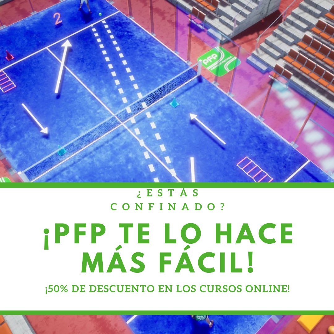 ✅ Estás confinado? PFP te lo hace más llevadero! 50% de descuento en el Curso Online de Preparación Física en Pádel.
.
📌 Si vives en una ciudad confinada por motivo del Covid 19 con con nosotros y te facilitamos el código de descuento para que puedas empezar el curso hoy mismo.