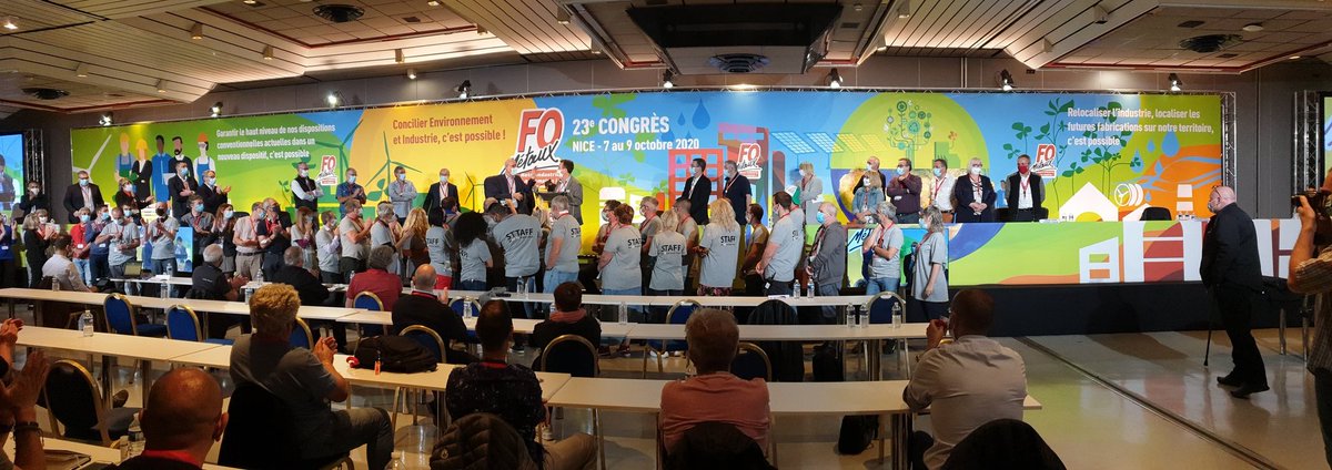 EPeultier's tweet photo. Hier, a Nice (06) c'est clôturé le 23e congrès FO Métaux avec la réélection de F. Homez secrétaire général. https://t.co/HGhfTSInGd