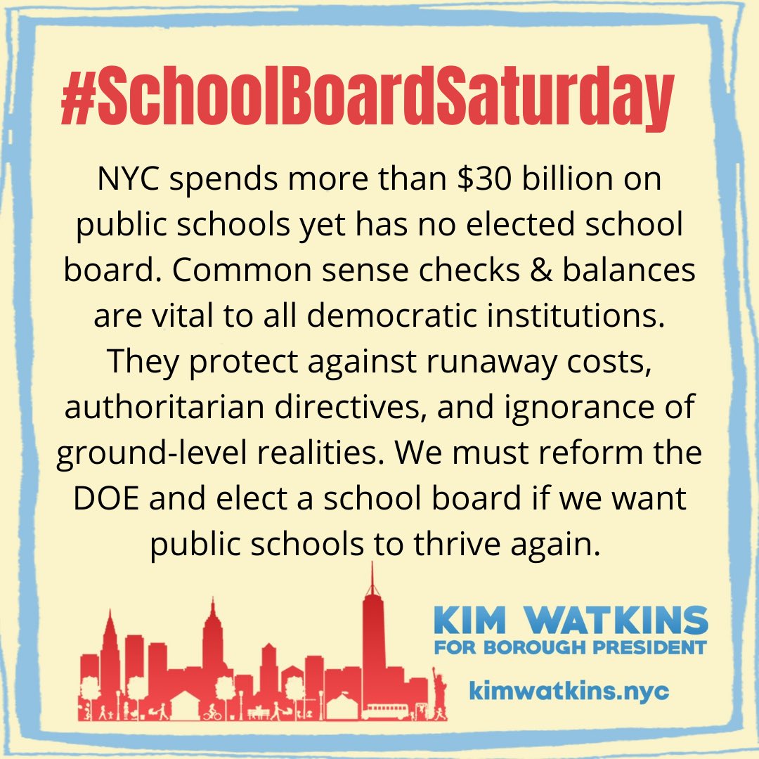 Mayoral Control of our schools has highlighted the complacency of inner circle electeds and bureaucrats at the expense of what our students and teachers need. #standupforchange #voteforchange  #schoolboardsaturday