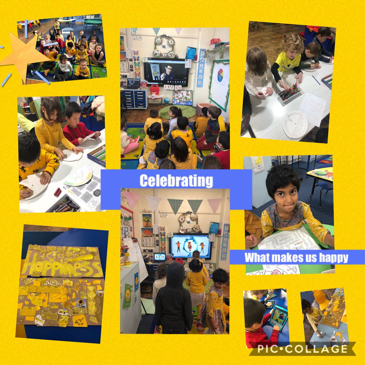 TerraceRoad's tweet photo. #TRPbadgers enjoyed their #HelloYellow activities today. We shared what makes us happy, created collages, showed off our dance moves and even made laugh-o-meters for telling jokes! Great fun had by all! @YoungMindsUK #TRPpshe https://t.co/jatmkujg5T
